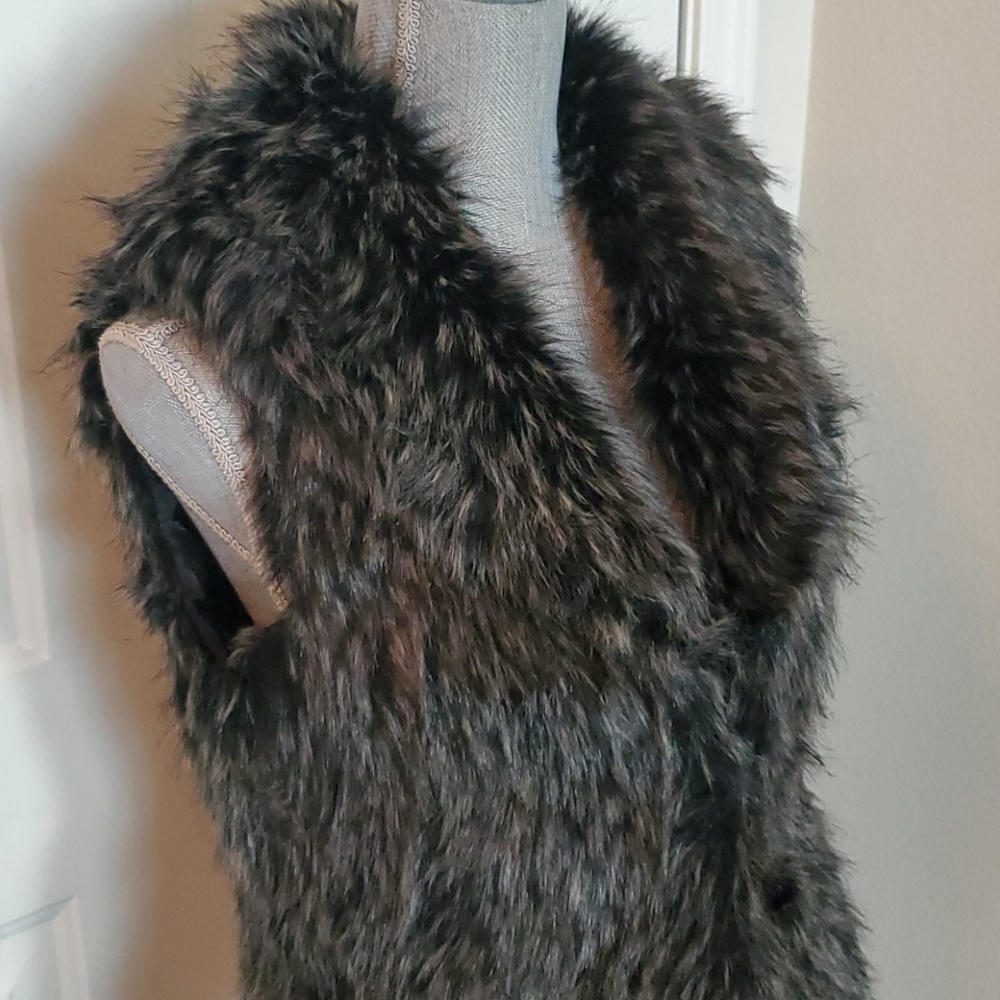INC Faux Fur Vest